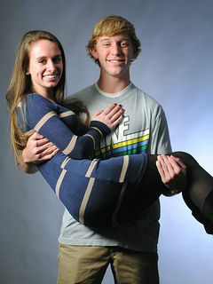 Class Flirts Taylor Dourney & Riley Shea pose for their Yearbook photo. Photo by Photo Club