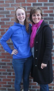 Relay For Life Committee co-chair, Cassandra Boyce (left), and her mother, Jill Boyce (right), discuss Hopkinton's previous Relay For Life events before they leave for the Relay For Life Committee meeting in mid-January. Photo by Kora Sileo