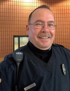 Student Resource Officer, Phil Powers, is glad to see that morning traffic is back to its usual place. Photo By: Rachel McLean