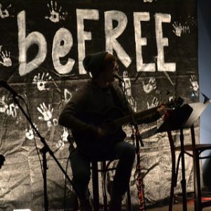 Matthew Dickason preforms at BeFree Coffeehouse.