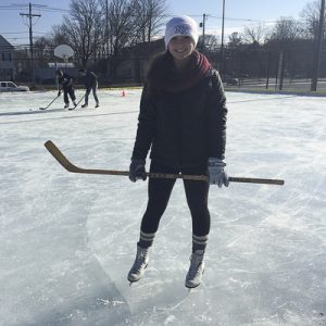 Senior at HHS Caitlyn Wilson frequently uses the ice rink, especially during free periods at school. Photo by Jillian Sullivan. 