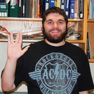 Comic Book Club member Jake Collins hopes the club will "Live long and prosper."  Photo by staff.