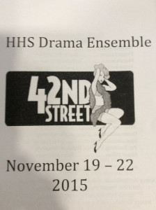 The Hopkinton High Drama Department provided '42nd Street' playbills before their second show on Friday. Photo by Sabrina Martin. 