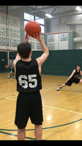 Matt Pettepit lines up to take a shot in Sunday's game. Photo by Chloe DiMare