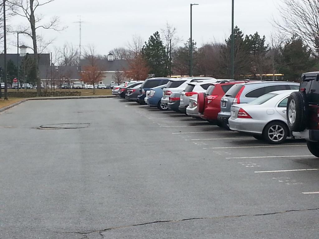 One spot remains at the usually packed "D" lot.